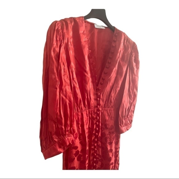 SANDRO Azelie silk-blend mini dress (red) - Picture 6 of 16